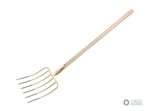 Widły gospodarcze 6-zębne do kiszonki /kukurydzy, na drewnianym trzonku, (dł. 1580 mm), kute, Teger