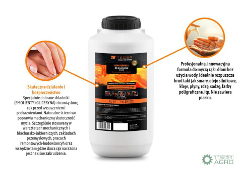 Żel do mycia rąk na sucho NEW FORMULA 4l / TEGER Żel do mycia rąk na sucho NEW FORMULA 4l / TEGER