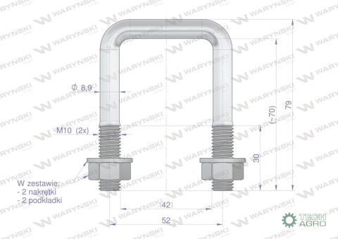 Jarzmo, Cybant, M10 42x70, Waryński