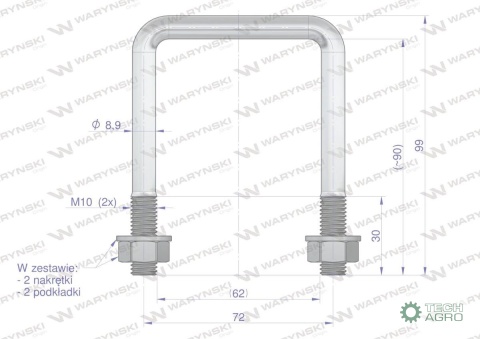 Jarzmo, Cybant, M10 62x90, Waryński
