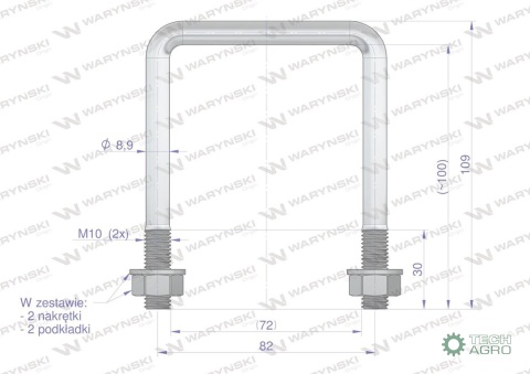 Jarzmo, Cybant, M10 72x100, Waryński