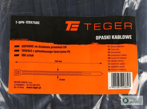 Opaski kablowe, opaski zaciskowe,tyrytytki, trytytki, 12.0 x 750mm 100 szt w worku czarne odporne na UV, w elektrotechnice, elek Opaski kablowe, opaski zaciskowe,tyrytytki, trytytki, 12.0 x 750mm 100 szt w worku czarne odporne na UV, w elektrotechnice, elek