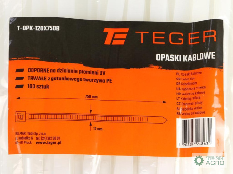 Opaski kablowe, opaski zaciskowe,tyrytytki, trytytki, 12.0 x 750mm 100 szt w worku transparentne odporne na UV, w elektrotechnic Opaski kablowe, opaski zaciskowe,tyrytytki, trytytki, 12.0 x 750mm 100 szt w worku transparentne odporne na UV, w elektrotechnic