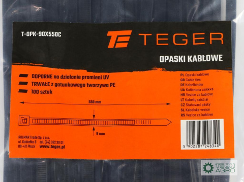 Opaski kablowe, opaski zaciskowe,tyrytytki, trytytki, 9.0 x 550mm 100 szt w worku czarne odporne na UV, w elektrotechnice, elekt Opaski kablowe, opaski zaciskowe,tyrytytki, trytytki, 9.0 x 550mm 100 szt w worku czarne odporne na UV, w elektrotechnice, elekt