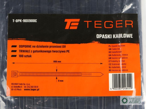 Opaski kablowe, opaski zaciskowe,tyrytytki, trytytki, 9.0 x 900mm 100 szt w worku czarne odporne na UV, w elektrotechnice, elekt Opaski kablowe, opaski zaciskowe,tyrytytki, trytytki, 9.0 x 900mm 100 szt w worku czarne odporne na UV, w elektrotechnice, elekt