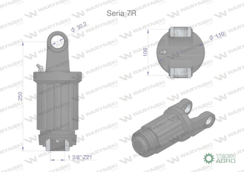 Sprzęgło, zapadkowe wału 1500Nm Seria7R 1 3/8 - Z21, Waryński Sprzęgło, zapadkowe wału 1500Nm Seria7R 1 3/8 - Z21, Waryński