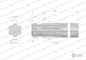 Wałek, WOM frezowany jednostronnie100mm Z6 - 1 1/8, Waryński