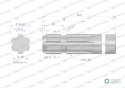 Wałek, WOM frezowany jednostronnie300mm Z6 - 1 3/8, Waryński
