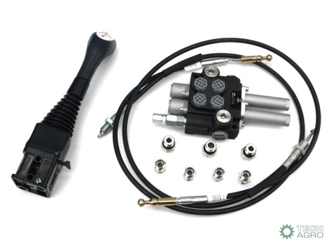Zestaw do Ładowacz TUR -Rozdzielacz 40L2-sekcyjny + Joystick bez przycisku + Elementy złączne + Linki na kulkę 1500mm VOIMA
