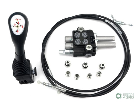 Zestaw do Ładowacz TUR -Rozdzielacz 40L2-sekcyjny + Joystick bez przycisku + Elementy złączne + Linki na kulkę 2000mm VOIMA