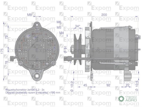 Alternator MTZ 72A Z PRZEWODEM EXPOMKWIDZYN eu Alternator MTZ 72A Z PRZEWODEM EXPOMKWIDZYN eu