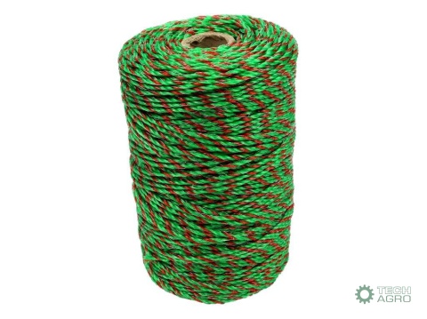 Plecionka, do elektryzatora 2,5mm,3x0,20mm SS zielono-pomarańczowa 200m, Royal Farm Plecionka, do elektryzatora 2,5mm,3x0,20mm SS zielono-pomarańczowa 200m, Royal Farm