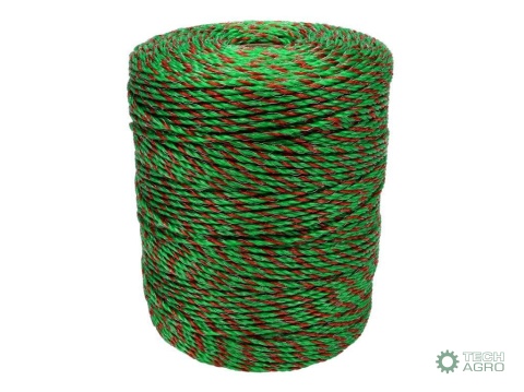 Plecionka, do elektryzatora 2,5mm,3x0,20mm SS zielono-pomarańczowa 400m, Royal Farm Plecionka, do elektryzatora 2,5mm,3x0,20mm SS zielono-pomarańczowa 400m, Royal Farm