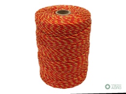 Plecionka, do elektryzatora 2mm,3x0,16mm SS żółto-pomarańczowa 400m, Royal Farm