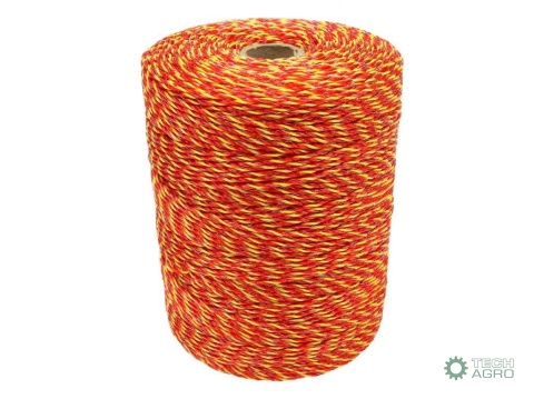 Plecionka, do elektryzatora 2mm,3x0,16mm SS żółto-pomarańczowa 500m, Royal Farm