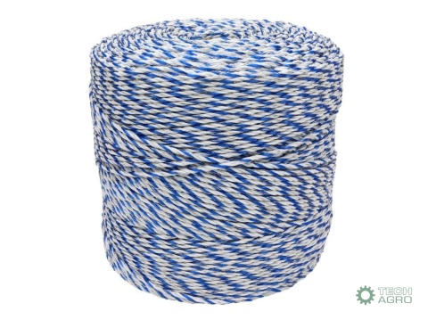 Plecionka, do elektryzatora 3mm,2x0,20mm Cu, 4x0,20mm SS biało-niebieska 400m, Royal Farm