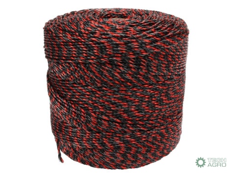 Plecionka, do elektryzatora 3mm,3x0,20mm SS czarno-pomarańczowa 500m, Royal Farm Plecionka, do elektryzatora 3mm,3x0,20mm SS czarno-pomarańczowa 500m, Royal Farm