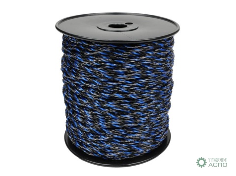 Plecionka, do elektryzatora 3mm,3x0,50mm SS czarno-niebieska 200m, Royal Farm