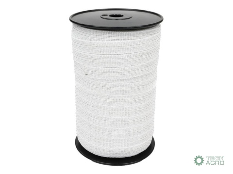 Taśma, do elektryzatora 20 mm, 2x0,25mmCu, 4x0,16mm SS biała 200m, Royal Farm