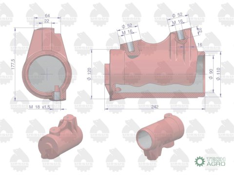 Cylinder podnośnika Zetor ORYGINAŁ URSUS Cylinder podnośnika Zetor ORYGINAŁ URSUS