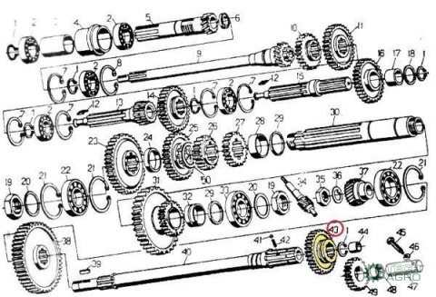 Koło zębate przesuwne napędu pompy hydraulicznej C-330 ORYGINAŁ URSUS Koło zębate przesuwne napędu pompy hydraulicznej C-330 ORYGINAŁ URSUS