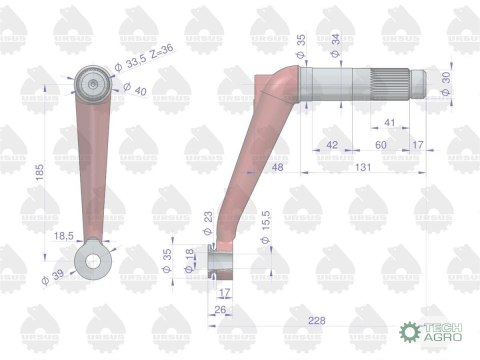 Ramię mechanizmu kierowniczego lewe C-330 ORYGINAŁ URSUS Ramię mechanizmu kierowniczego lewe C-330 ORYGINAŁ URSUS
