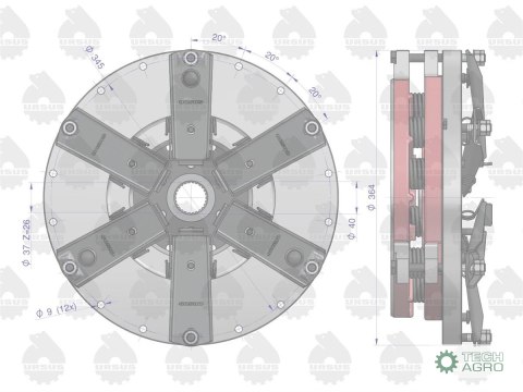Sprzęgło dwustopniowe kompletne C-330 ORYGINAŁ URSUS Sprzęgło dwustopniowe kompletne C-330 ORYGINAŁ URSUS