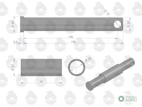 Sworzeń mocowania widłaka z ramą C-330 C-360 ORYGINAŁ URSUS Sworzeń mocowania widłaka z ramą C-330 C-360 ORYGINAŁ URSUS