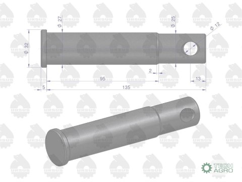 Sworzeń widłaka zaczepu polowego C-330 C-360 ORYGINAŁ URSUS Sworzeń widłaka zaczepu polowego C-330 C-360 ORYGINAŁ URSUS