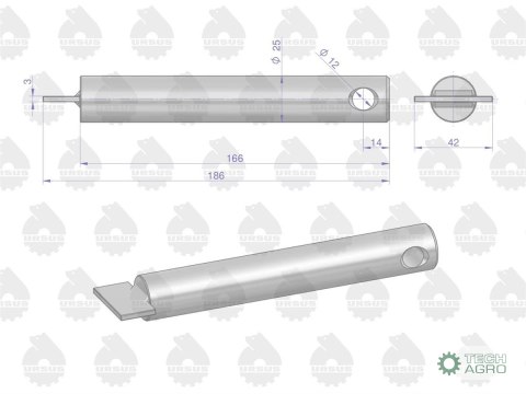 Sworzeń wspornika zaczepu górnego C-360 ORYGINAŁ URSUS Sworzeń wspornika zaczepu górnego C-360 ORYGINAŁ URSUS