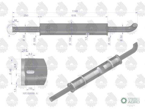 Tłumik okrągły 1140mm 5kg C-360 EMALIA ORYGINAŁ URSUS Tłumik okrągły 1140mm 5kg C-360 EMALIA ORYGINAŁ URSUS