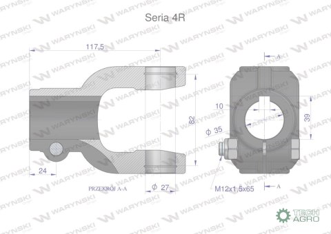 Widłak na wpust 10 śr.otw.35mm - 27X82 Seria 4R Waryński Widłak na wpust 10 śr.otw.35mm - 27X82 Seria 4R Waryński