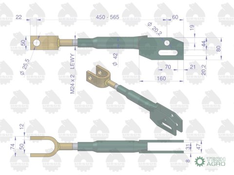 WIESZAK LEWY KPL. C360 U WIESZAK LEWY KPL. C360 U