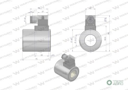Cewka dzielnika elektrozaworu W-E12DVS6/2-80L. W-E12DVS3/2-80L 24V DC 48W Waryński