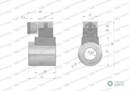 Cewka dzielnika elektrozaworu W-E38DVS6/2. W-E12DVS6/2 12V DC 30W Waryński