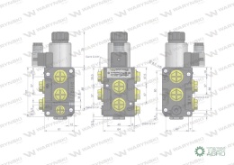 Dzielnik, zawór, elektrozawór kierunkowy elektromagnetyczny kontroli W-E38DVS6/2 (DVS6/50 L/MIN) G3/8