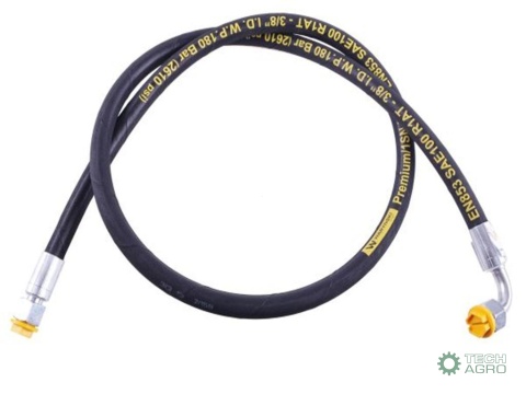 Przewód hydrauliczny 180 bar gwint M18x1.5 prosta/90 stopni L-3000mm DN10-1SN (AK-10-2000/ P11P12) 18MPa Waryński