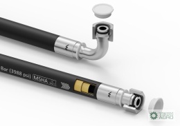 Przewód hydrauliczny gładki z uszczelnieniem - 275 bar gwint M22x1.5 prosta/90 stopni L-700mm DN12-2SN (AK-13-700/ P11P12) 27.5M