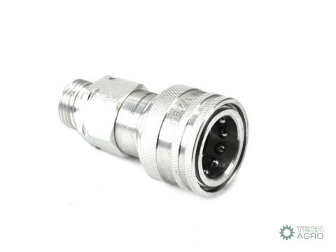 Szybkozłącze hydrauliczne gniazdo G1/2"BSP gwint zewnętrzny EURO ISO 7241-A z eliminatorem ciśnienia Waryński