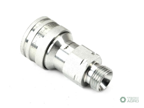 Szybkozłącze hydrauliczne gniazdo G1/2"BSP gwint zewnętrzny EURO ISO 7241-A z eliminatorem ciśnienia Waryński Szybkozłącze hydrauliczne gniazdo G1/2"BSP gwint zewnętrzny EURO ISO 7241-A z eliminatorem ciśnienia Waryński