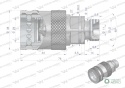 Szybkozłącze hydrauliczne gniazdo G1/2"BSP gwint zewnętrzny EURO PUSH-PULL (ISO 7241-A) z eliminatorem ciśnienia Waryński