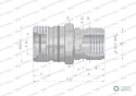 Szybkozłącze hydrauliczne skręcane gniazdo G1/2"BSP gwint wewnętrzny 300bar Waryński