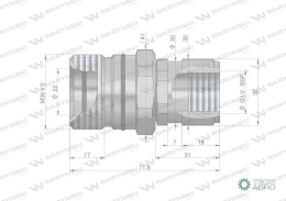 Szybkozłącze hydrauliczne skręcane gniazdo G1/2
