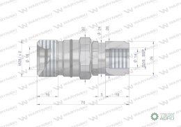 Szybkozłącze hydrauliczne skręcane gniazdo G3/8