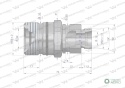 Szybkozłącze hydrauliczne skręcane gniazdo M22x1.5 gwint zewnętrzny 300bar Waryński