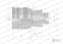 Szybkozłącze hydrauliczne skręcane wtyczka M22x1.5 gwint zewnętrzny 300bar Waryński