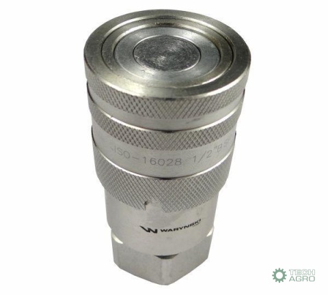 Szybkozłącze hydrauliczne suchoodcinające gniazdo G1/2"BSP gwint wewnętrzny ISO16028 Waryński Szybkozłącze hydrauliczne suchoodcinające gniazdo G1/2"BSP gwint wewnętrzny ISO16028 Waryński