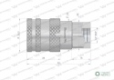 Szybkozłącze hydrauliczne suchoodcinające gniazdo G1/4"BSP gwint wewnętrzny ISO16028 Waryński