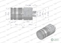 Szybkozłącze hydrauliczne suchoodcinające gniazdo M18x1.5 12L gwint zewnętrzny ISO16028 Waryński
