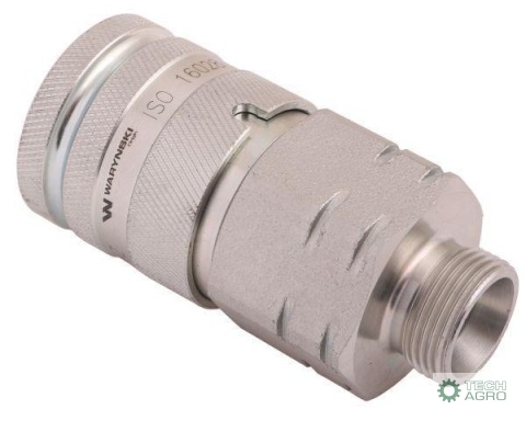 Szybkozłącze hydrauliczne suchoodcinające gniazdo M22x1.5 15L gwint zewnętrzny ISO16028 Waryński Szybkozłącze hydrauliczne suchoodcinające gniazdo M22x1.5 15L gwint zewnętrzny ISO16028 Waryński